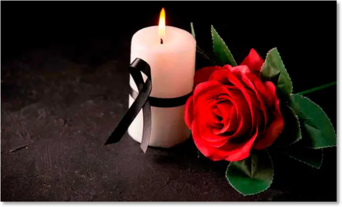 Kerze mit Rose Kerze mit Rose